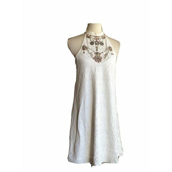 Saylor womens White Jasmine Embellished Lace Shift Dress Size M L $297 BL7 - Picture 7 of 12